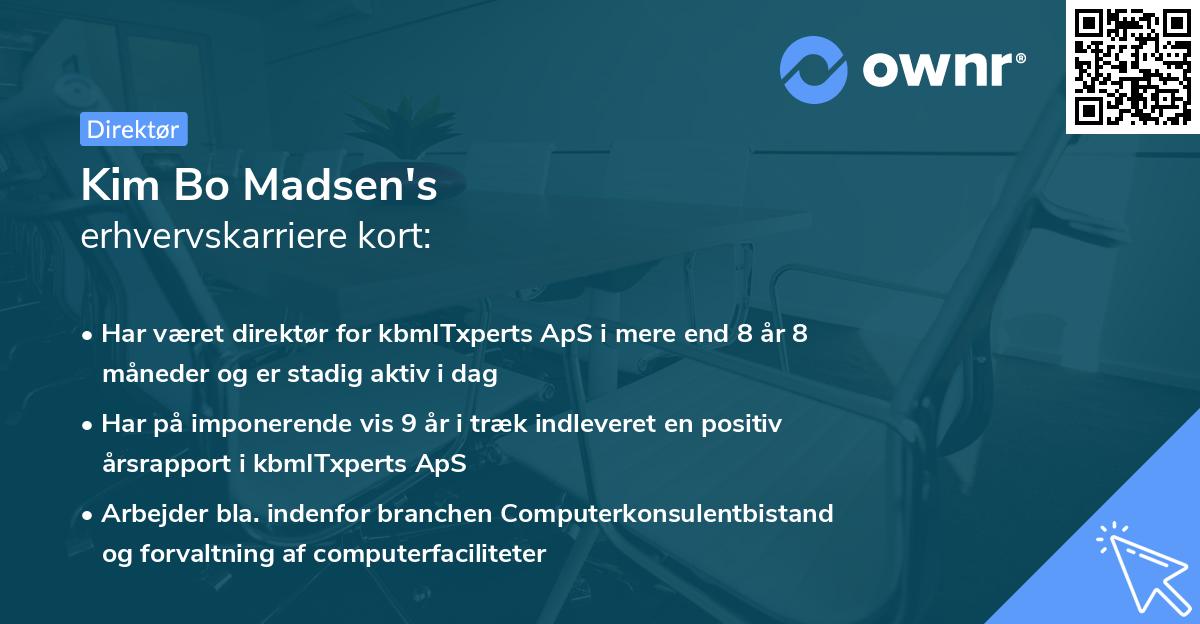 Kim Bo Madsen's erhvervskarriere kort