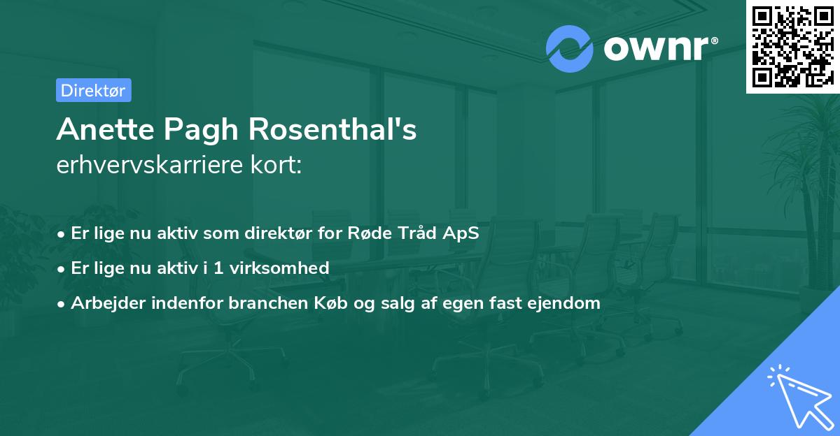 Anette Pagh Rosenthal's erhvervskarriere kort