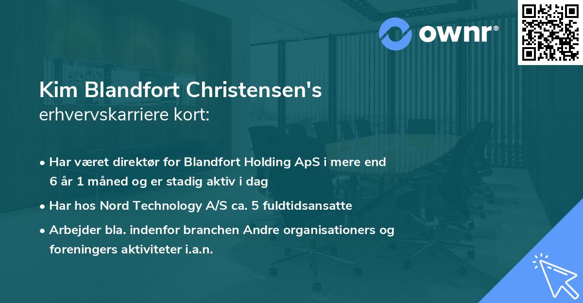 Kim Blandfort Christensen's erhvervskarriere kort