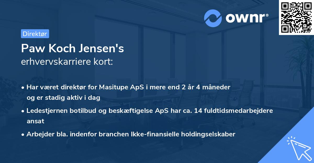Paw Koch Jensen's erhvervskarriere kort