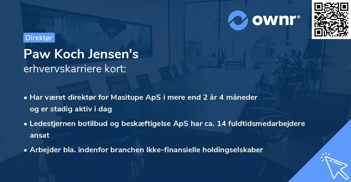 Paw Koch Jensen's erhvervskarriere kort