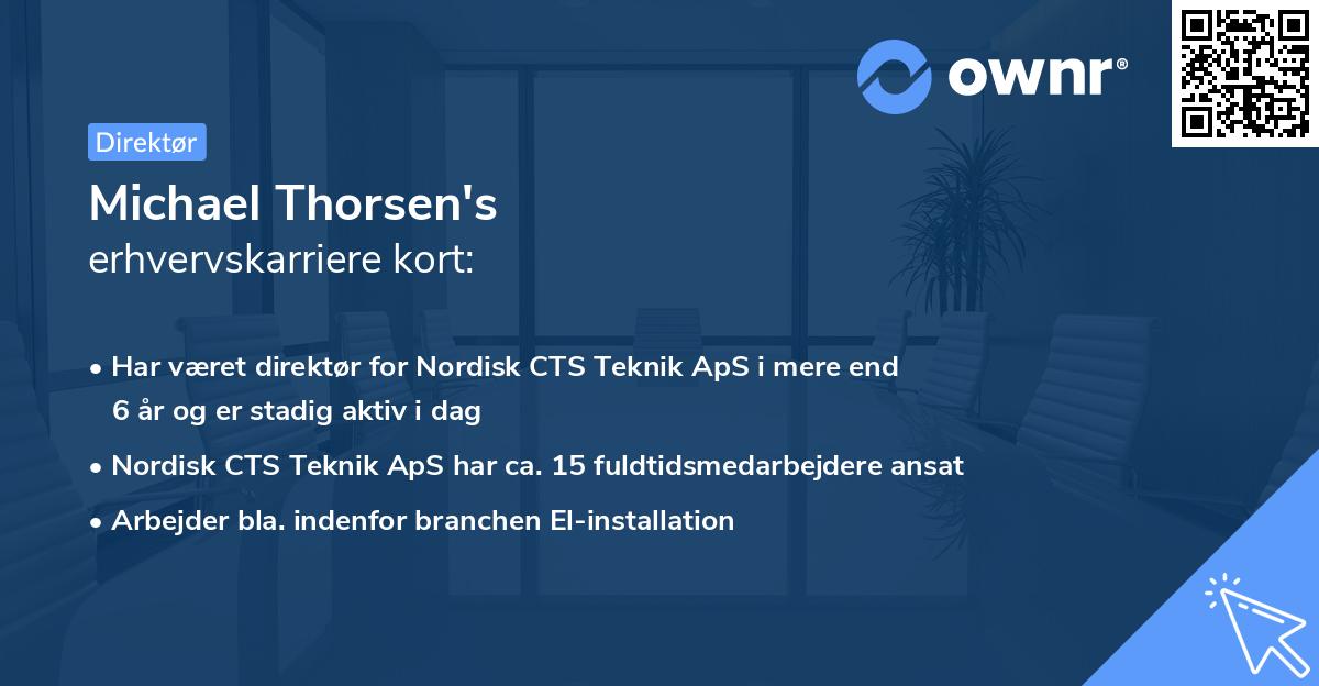 Michael Thorsen's erhvervskarriere kort