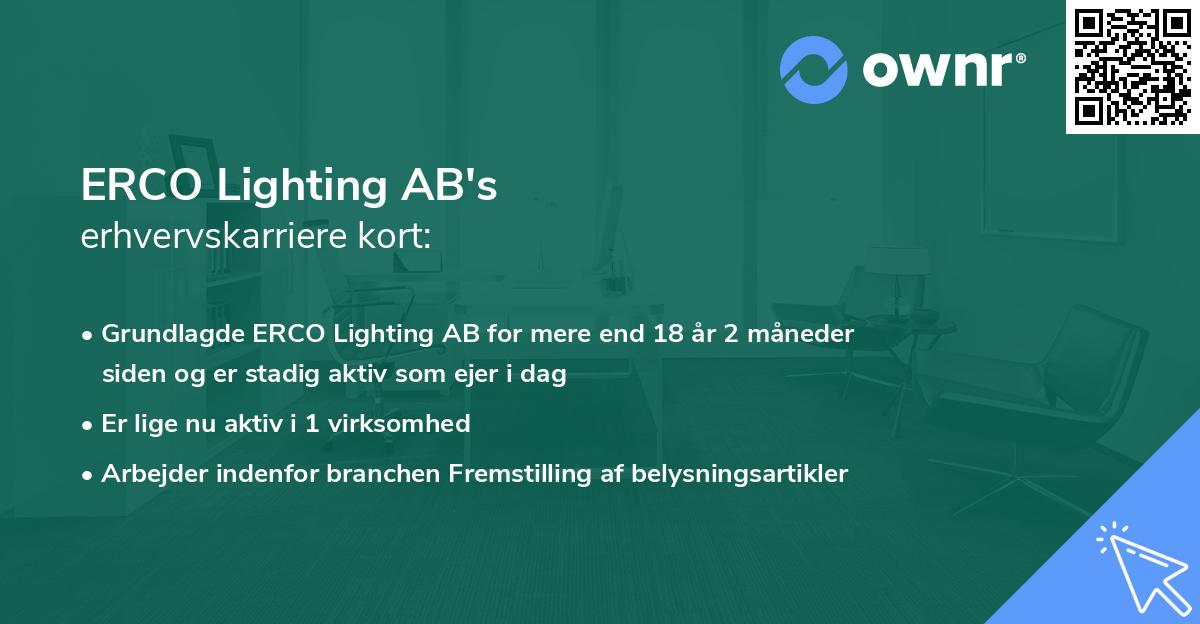 ERCO Lighting AB's erhvervskarriere kort