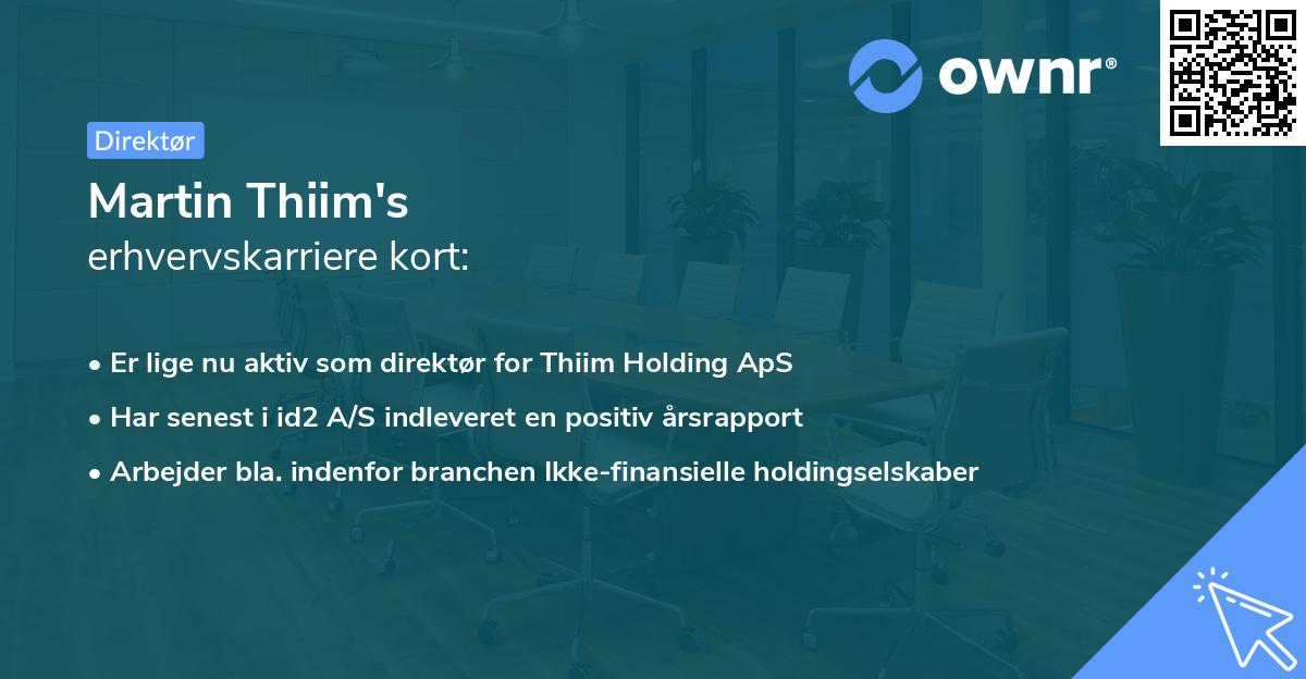 Martin Thiim's erhvervskarriere kort
