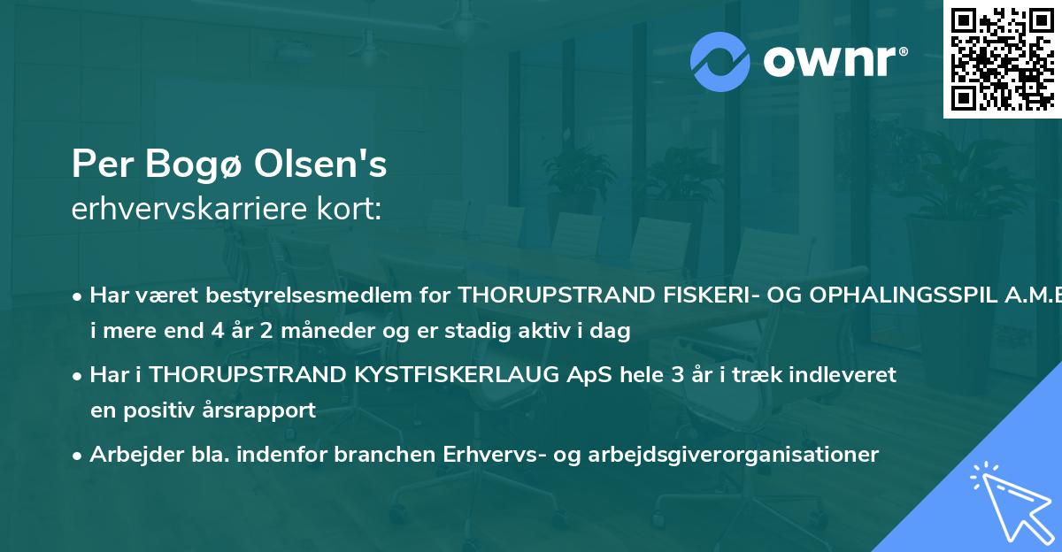 Per Bogø Olsen's erhvervskarriere kort