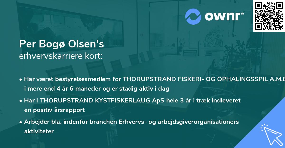 Per Bogø Olsen's erhvervskarriere kort