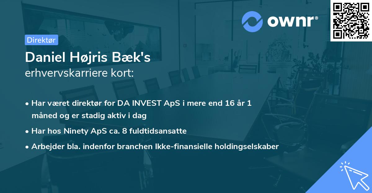 Daniel Højris Bæk's erhvervskarriere kort