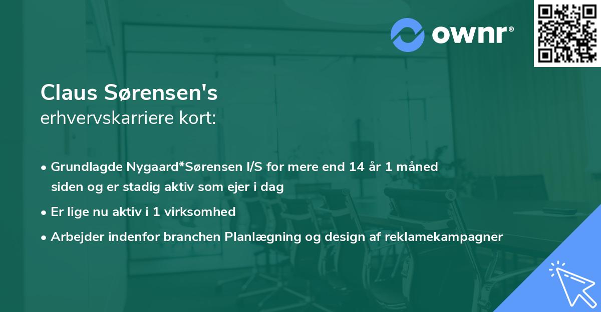 Claus Sørensen's erhvervskarriere kort