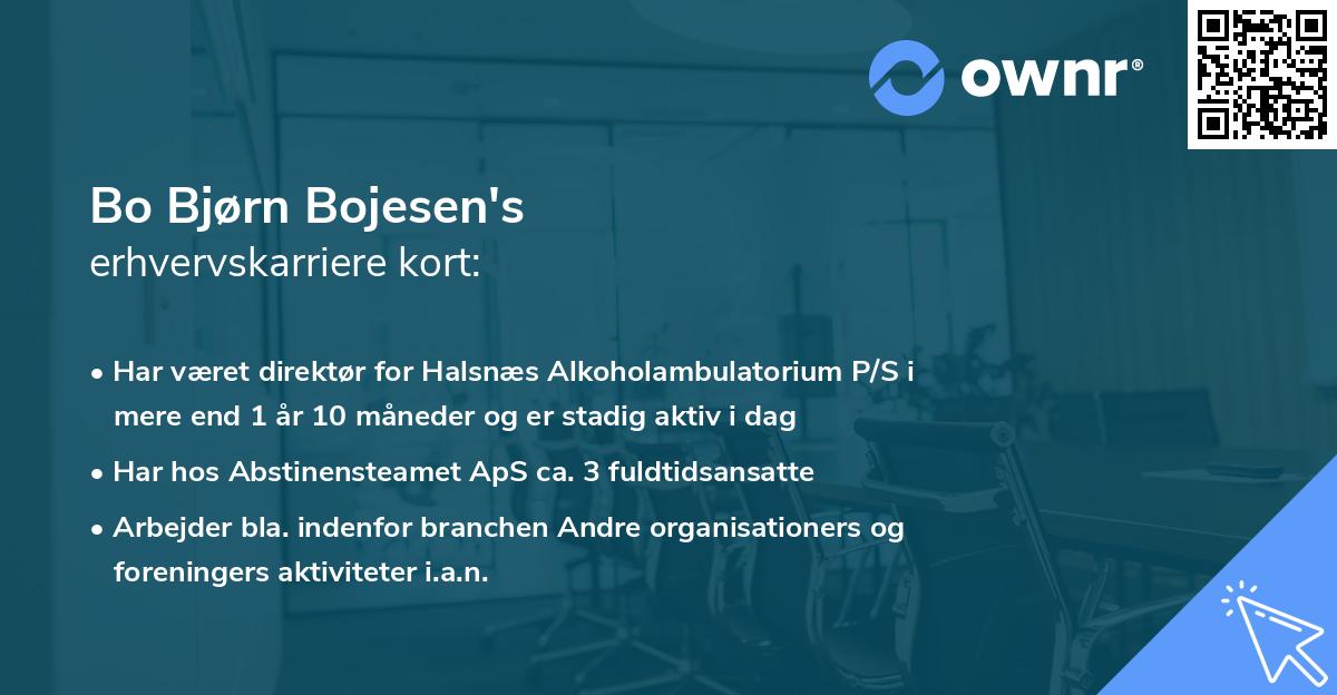 Bo Bjørn Bojesen's erhvervskarriere kort