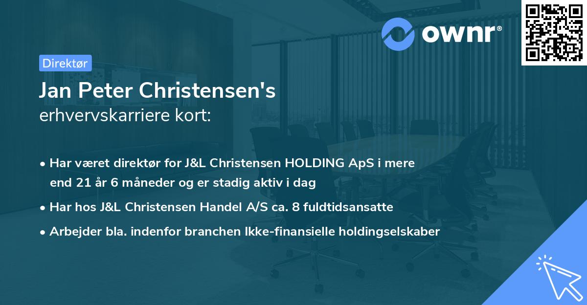 Jan Peter Christensen's erhvervskarriere kort