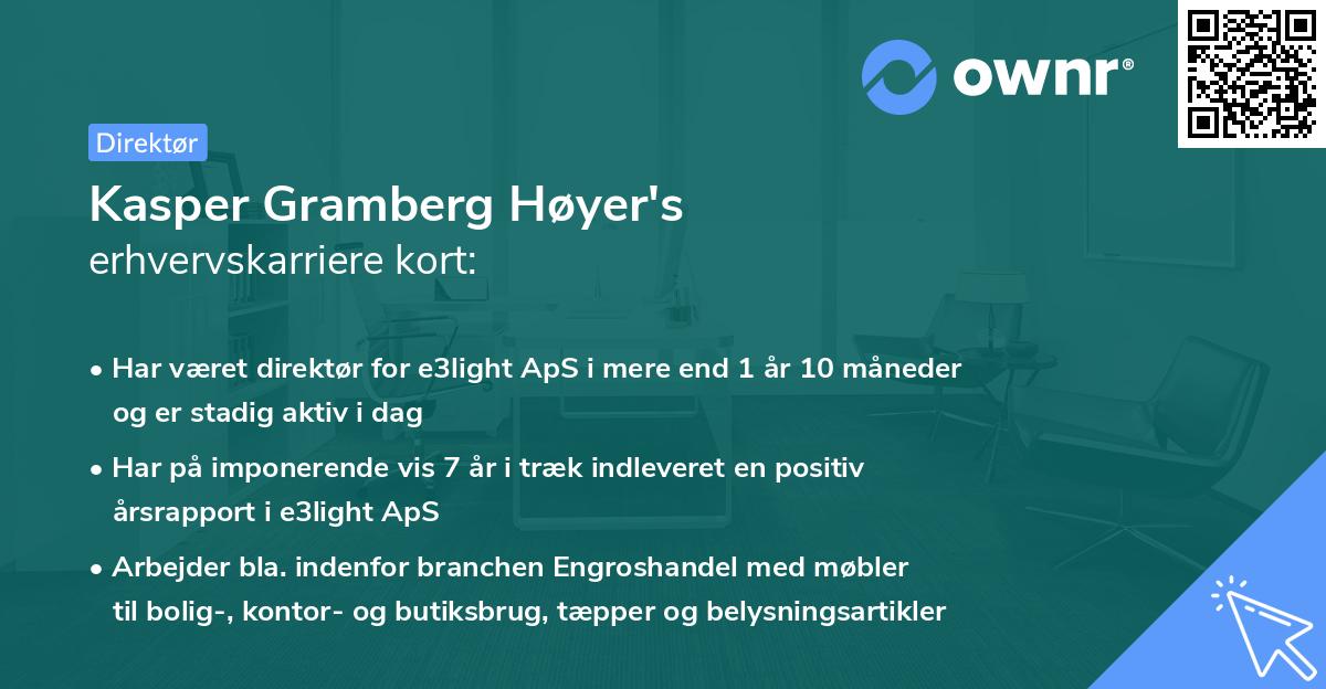 Kasper Gramberg Høyer's erhvervskarriere kort