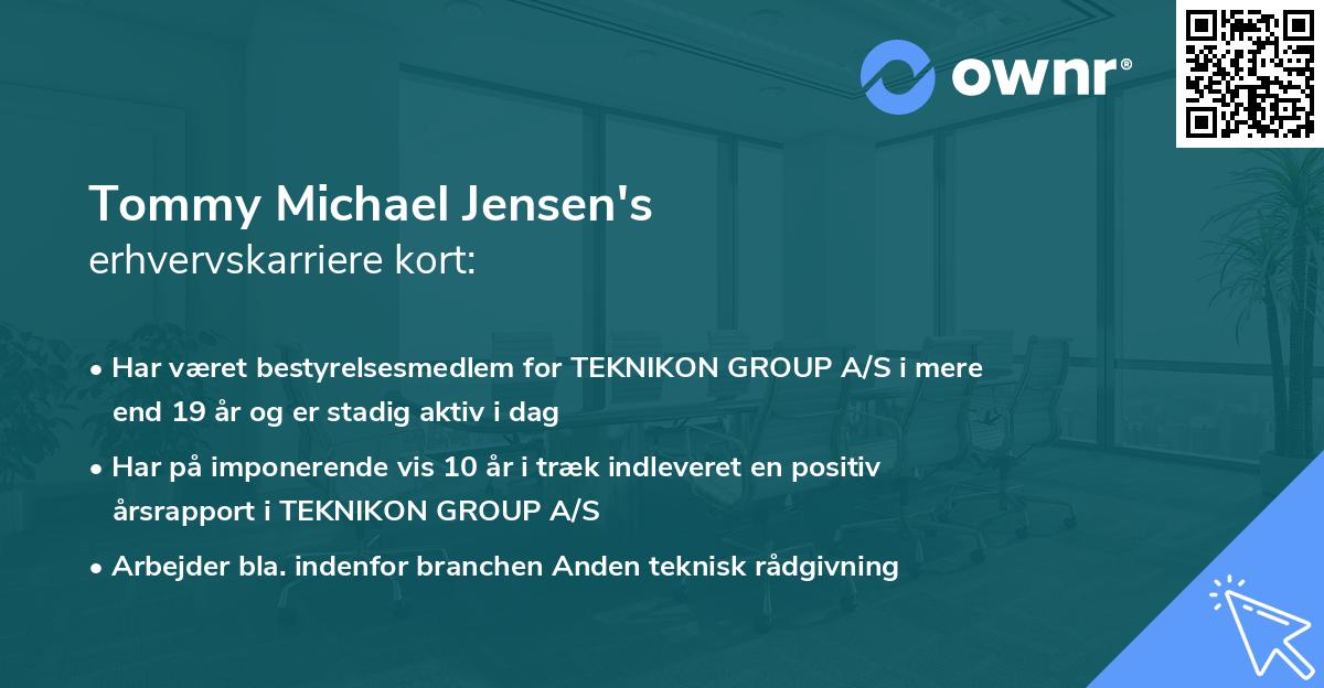 Tommy Michael Jensen's erhvervskarriere kort