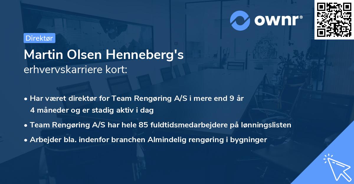 Martin Olsen Henneberg's erhvervskarriere kort