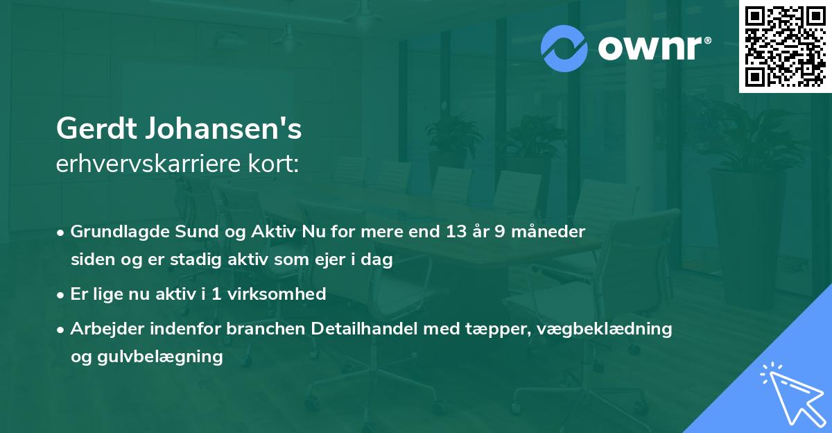 Gerdt Johansen's erhvervskarriere kort