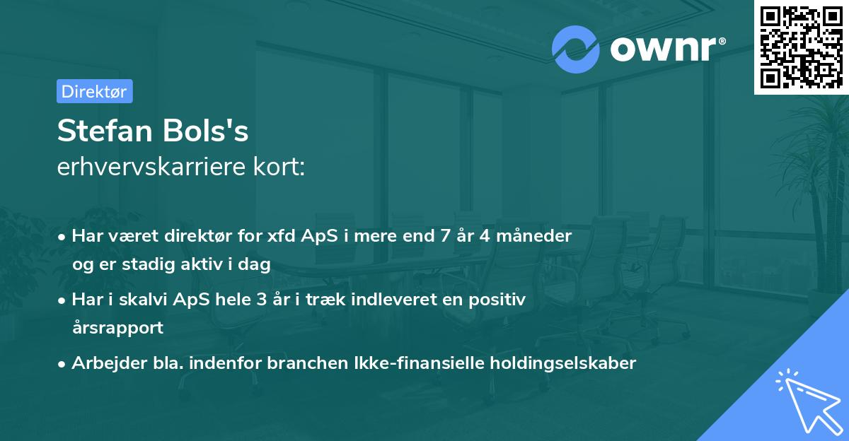 Stefan Bols's erhvervskarriere kort