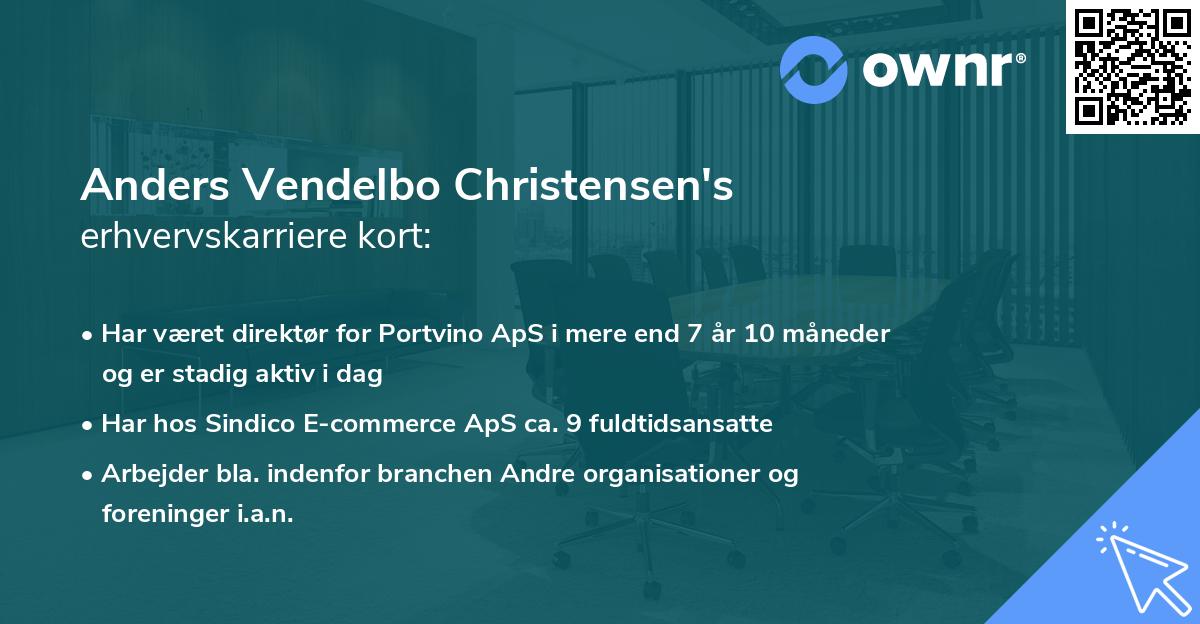 Anders Vendelbo Christensen's erhvervskarriere kort