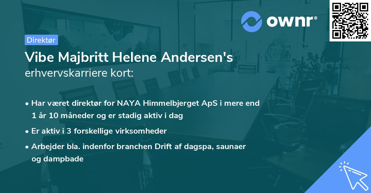 Vibe Majbritt Helene Andersen's erhvervskarriere kort