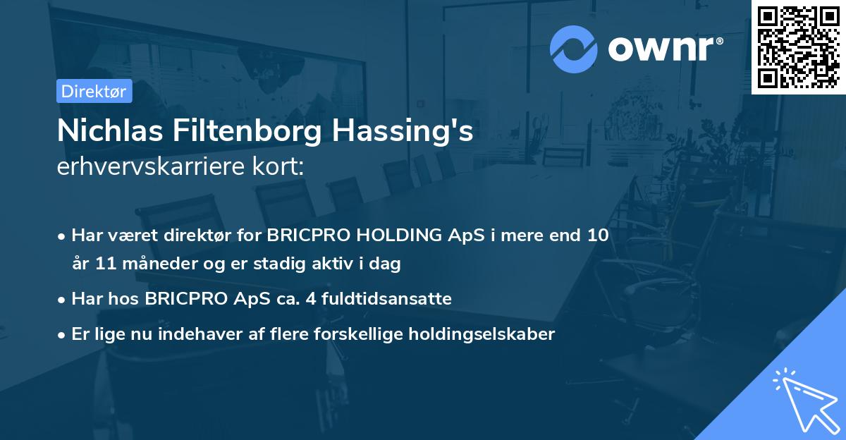 Nichlas Filtenborg Hassing's erhvervskarriere kort