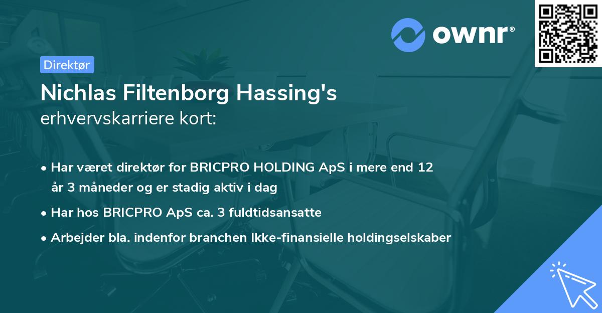 Nichlas Filtenborg Hassing's erhvervskarriere kort