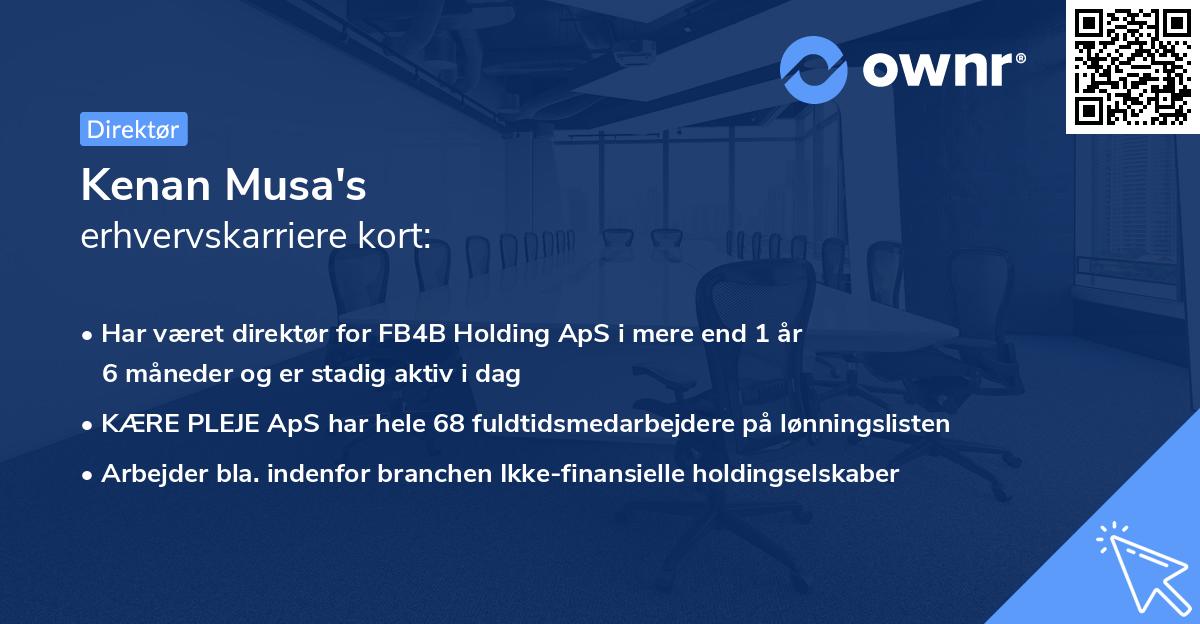 Kenan Musa's erhvervskarriere kort