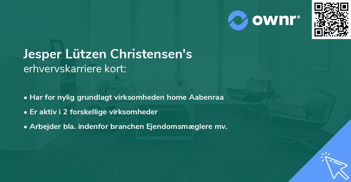 Jesper Lützen Christensen's erhvervskarriere kort