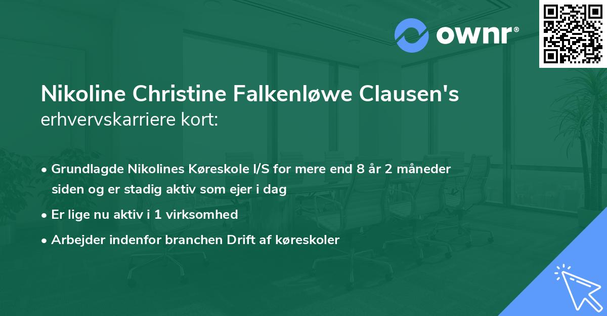 Nikoline Christine Falkenløwe Clausen's erhvervskarriere kort