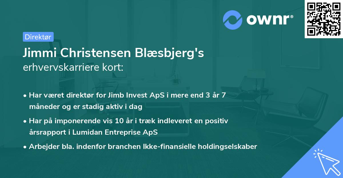 Jimmi Christensen Blæsbjerg's erhvervskarriere kort