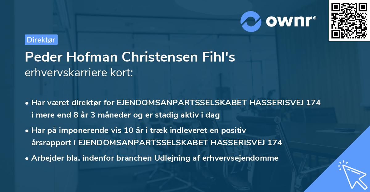 Peder Hofman Christensen Fihl's erhvervskarriere kort