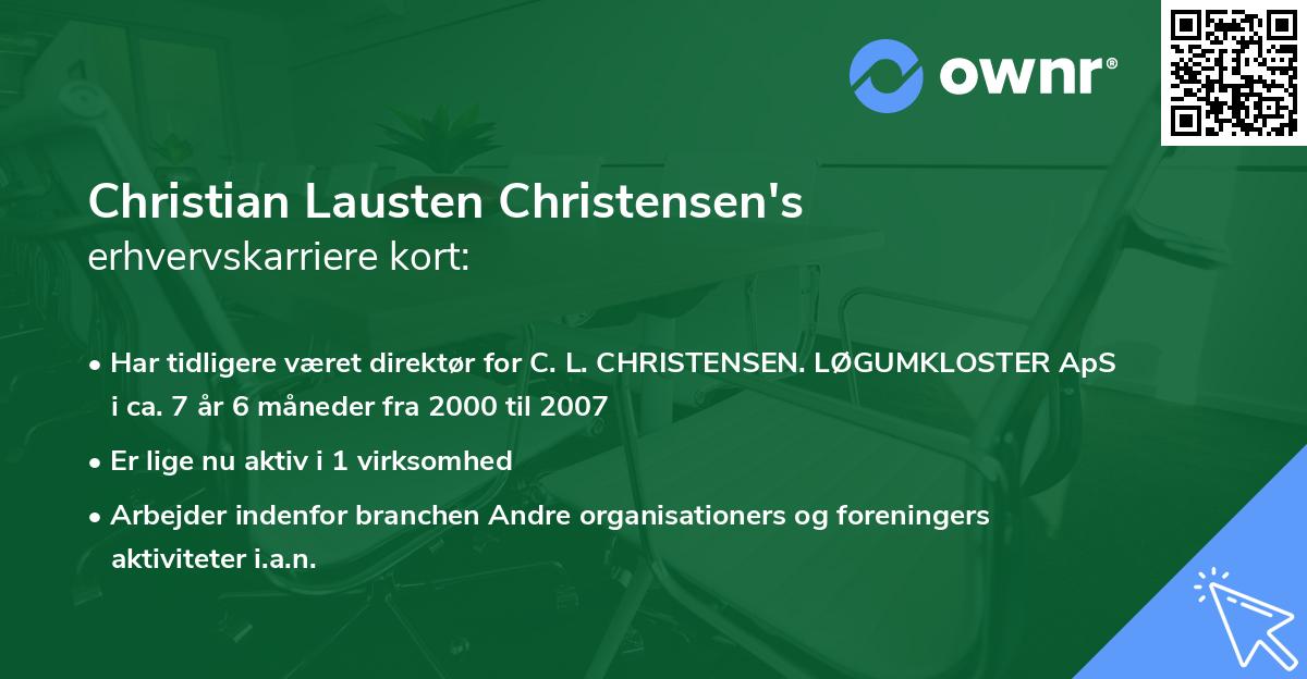 Christian Lausten Christensen's erhvervskarriere kort