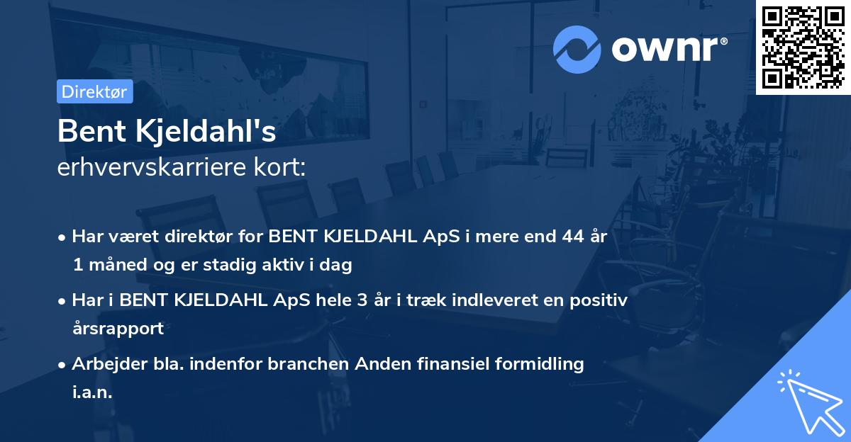 Bent Kjeldahl's erhvervskarriere kort