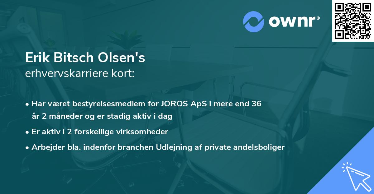 Erik Bitsch Olsen's erhvervskarriere kort