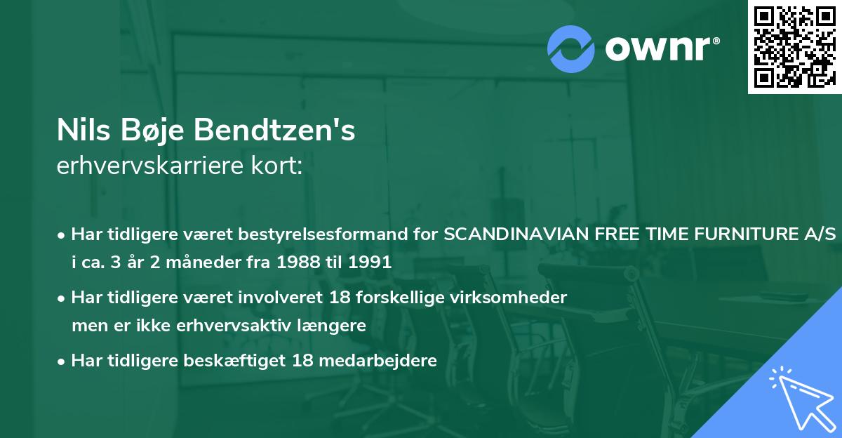 Nils Bøje Bendtzen's erhvervskarriere kort