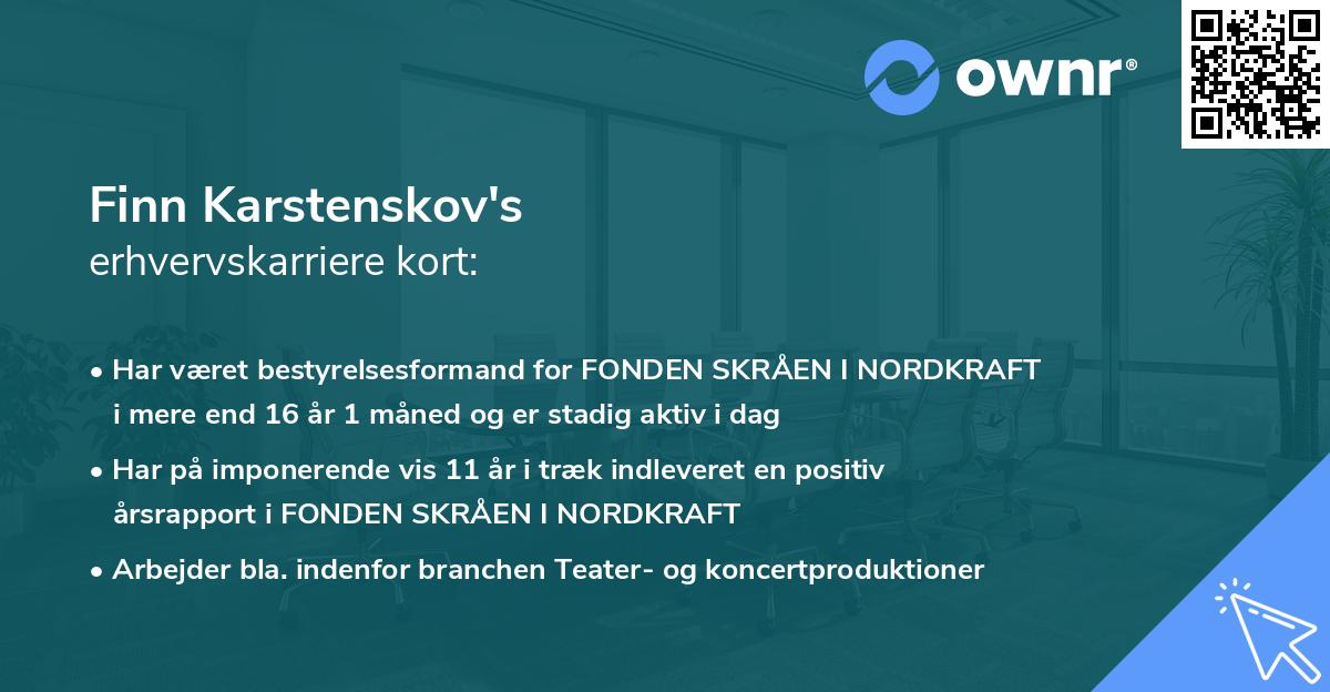 Finn Karstenskov's erhvervskarriere kort
