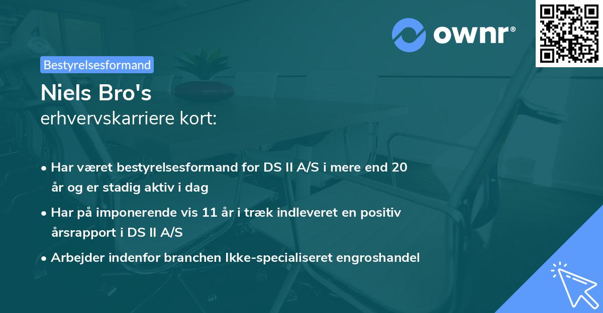 Niels Bro's erhvervskarriere kort
