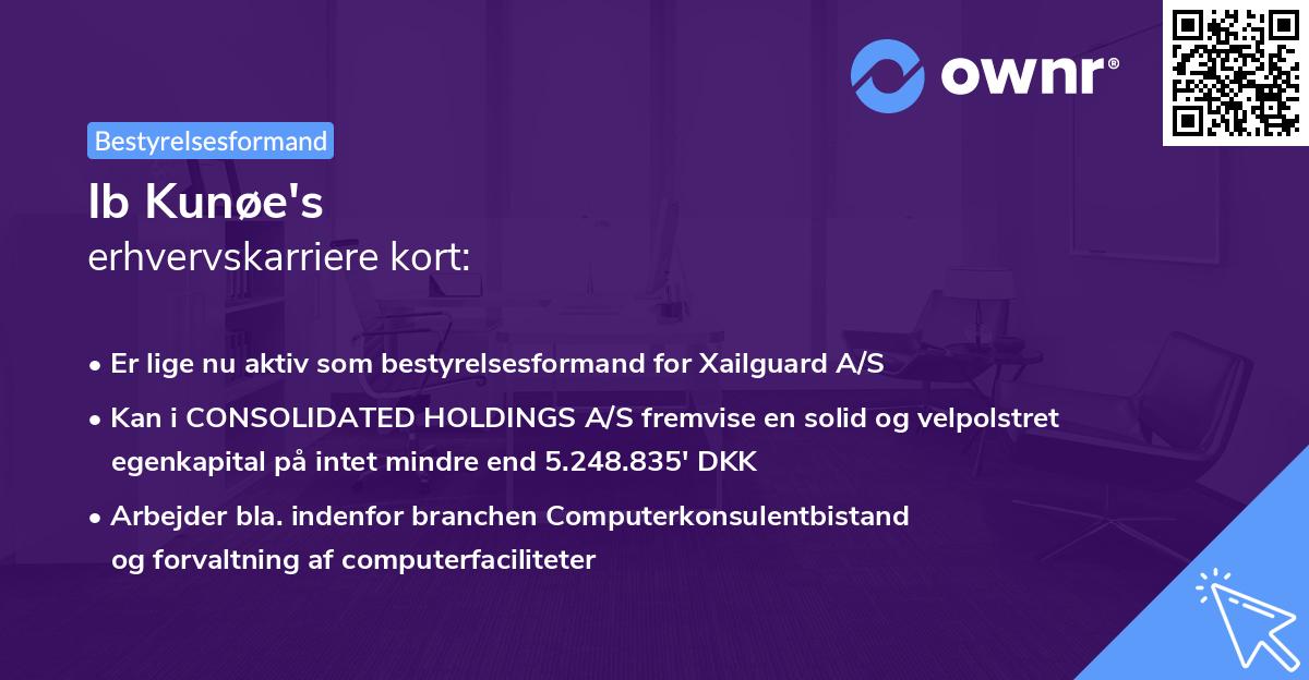 Ib Kunøe's erhvervskarriere kort