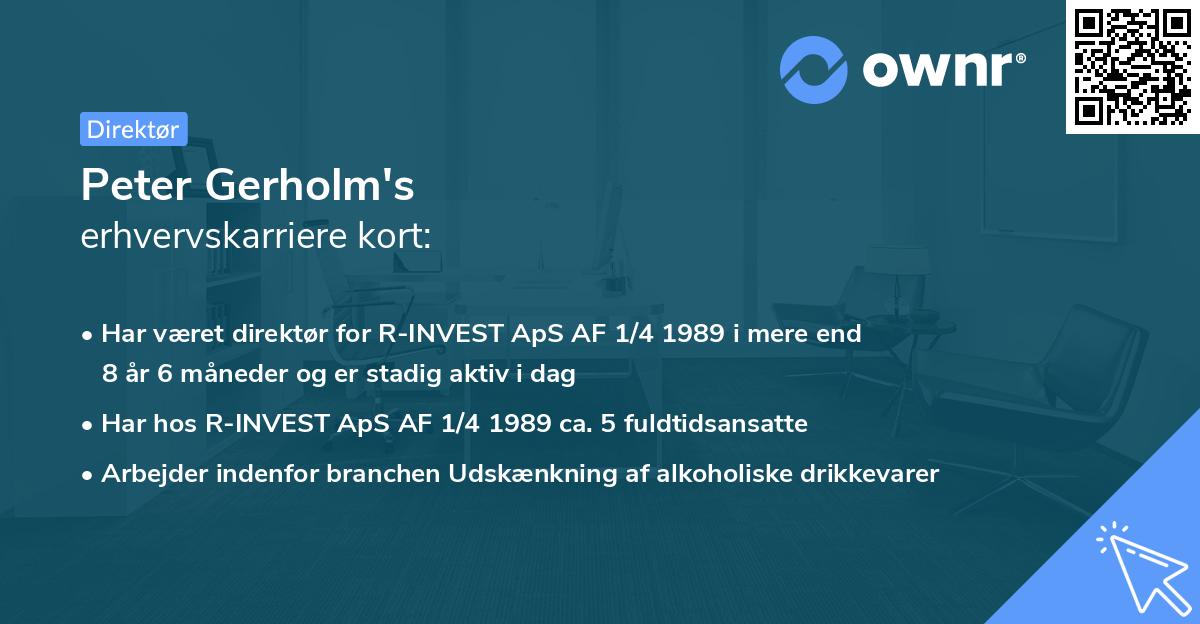 Peter Gerholm's erhvervskarriere kort
