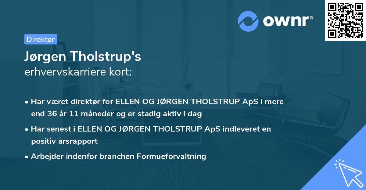 Jørgen Tholstrup's erhvervskarriere kort