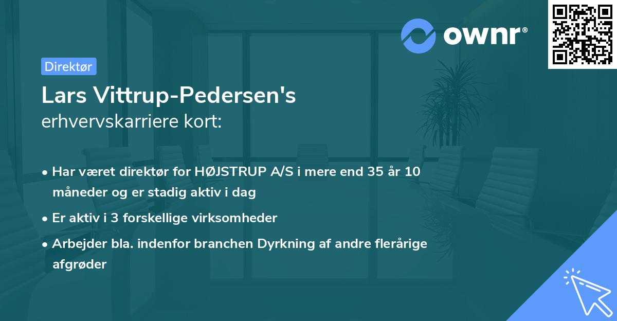 Lars Vittrup-Pedersen's erhvervskarriere kort