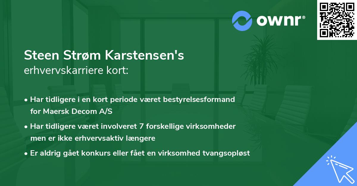 Steen Strøm Karstensen's erhvervskarriere kort