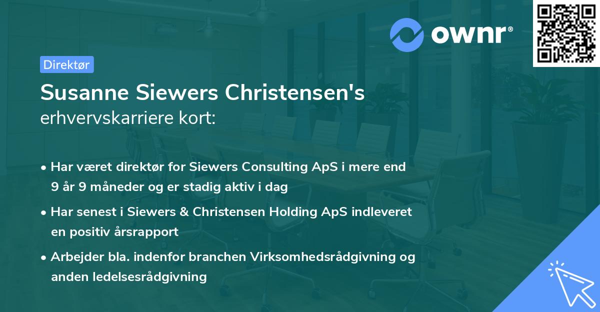 Susanne Siewers Christensen's erhvervskarriere kort
