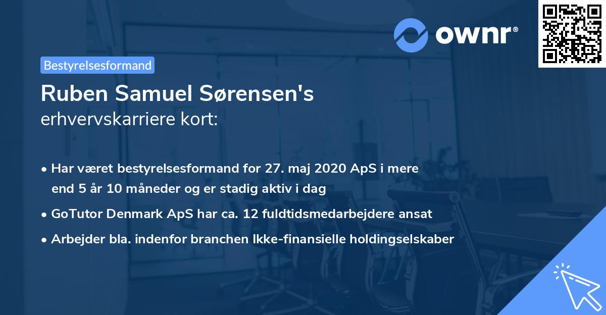 Ruben Samuel Sørensen's erhvervskarriere kort