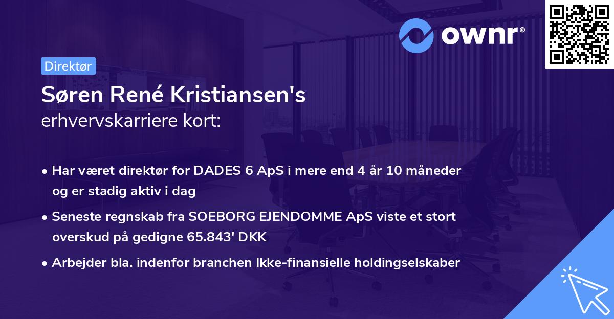 Søren René Kristiansen's erhvervskarriere kort