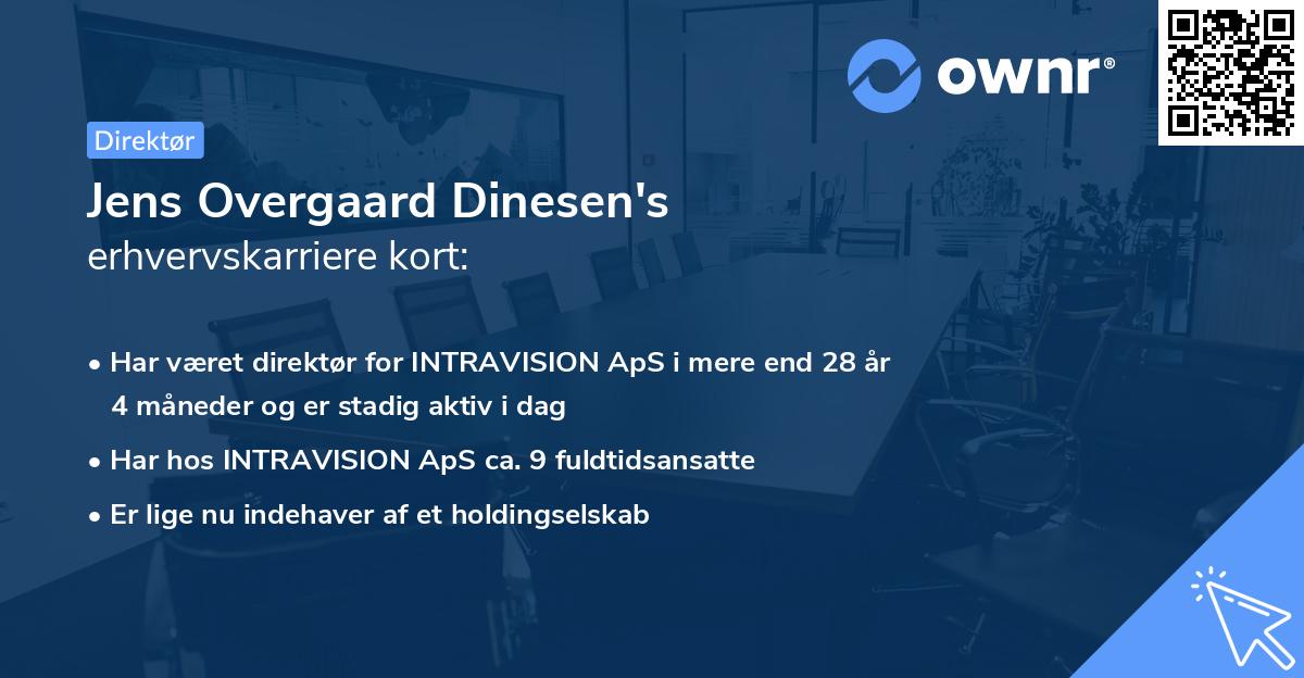 Jens Overgaard Dinesen's erhvervskarriere kort