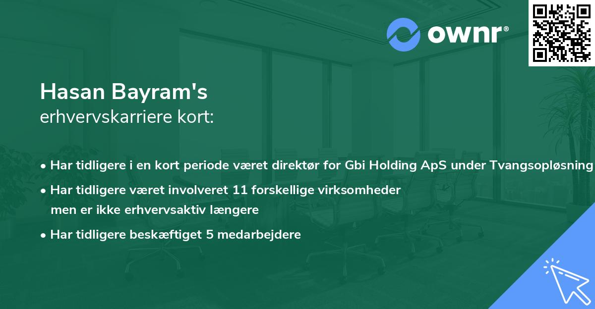 Hasan Bayram's erhvervskarriere kort