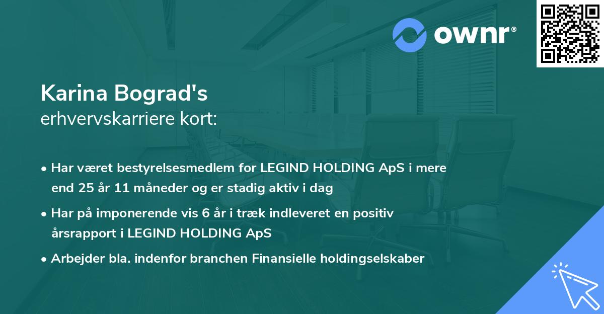 Karina Bograd's erhvervskarriere kort