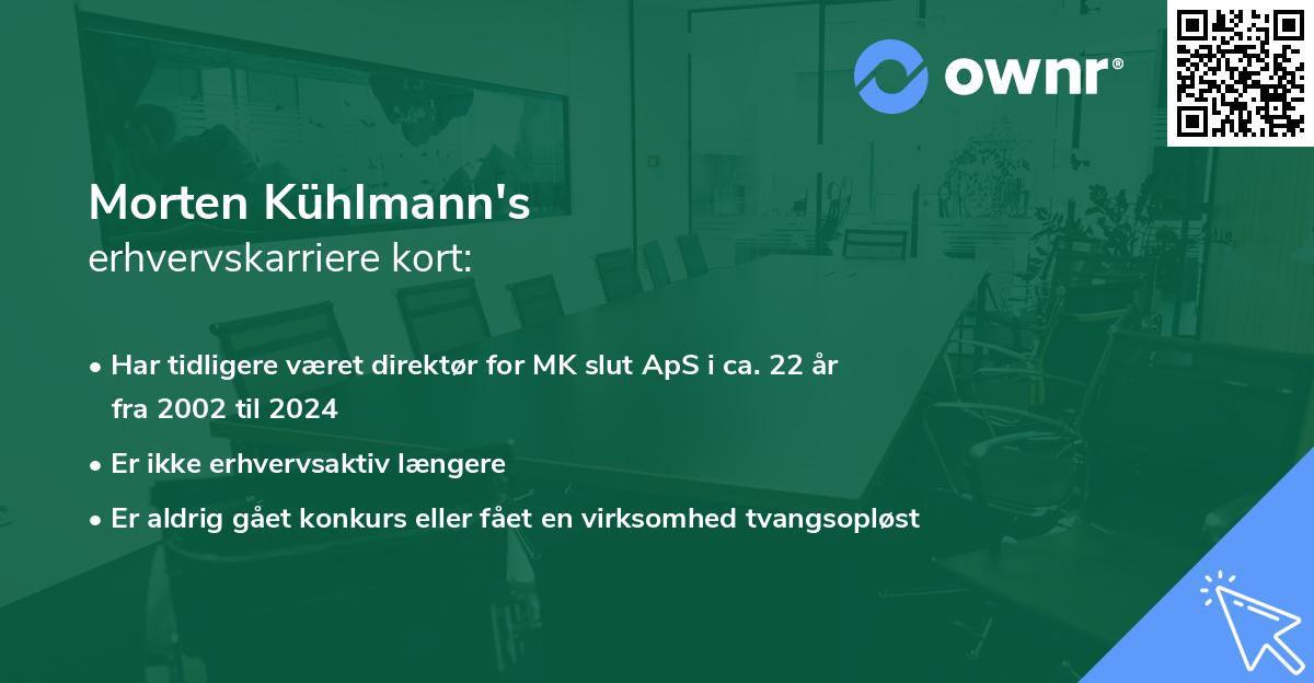 Morten Kühlmann's erhvervskarriere kort