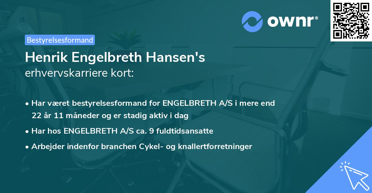 Henrik Engelbreth Hansen's erhvervskarriere kort