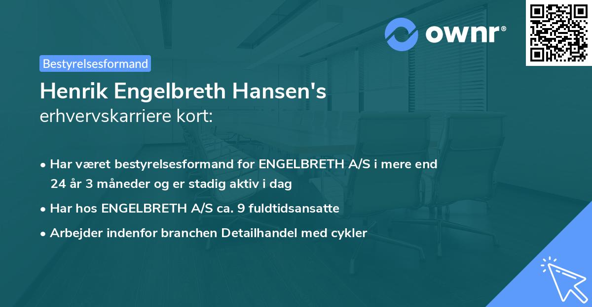 Henrik Engelbreth Hansen's erhvervskarriere kort