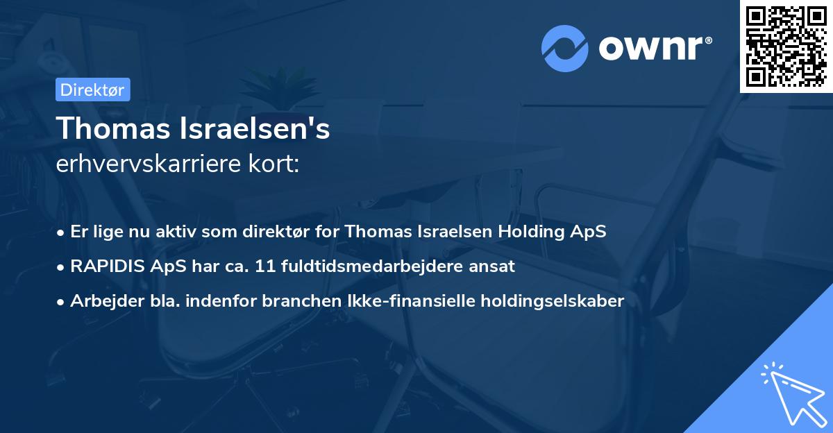 Thomas Israelsen's erhvervskarriere kort