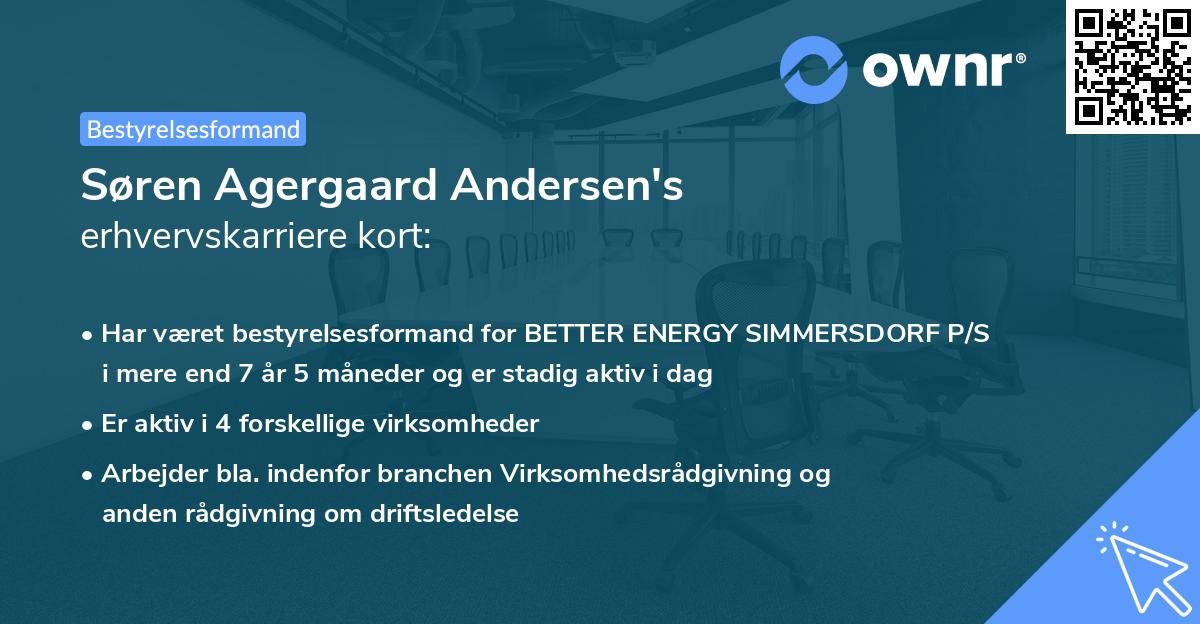 Søren Agergaard Andersen's erhvervskarriere kort